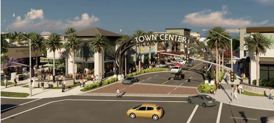 Rendering of proposed Town Center.