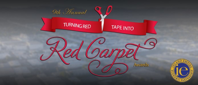 Turning red tape into red carpet award banner.