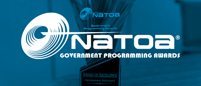 NATOA Government programming awards banner.