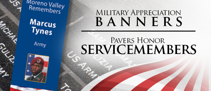Military Banner and Pavers program banner.