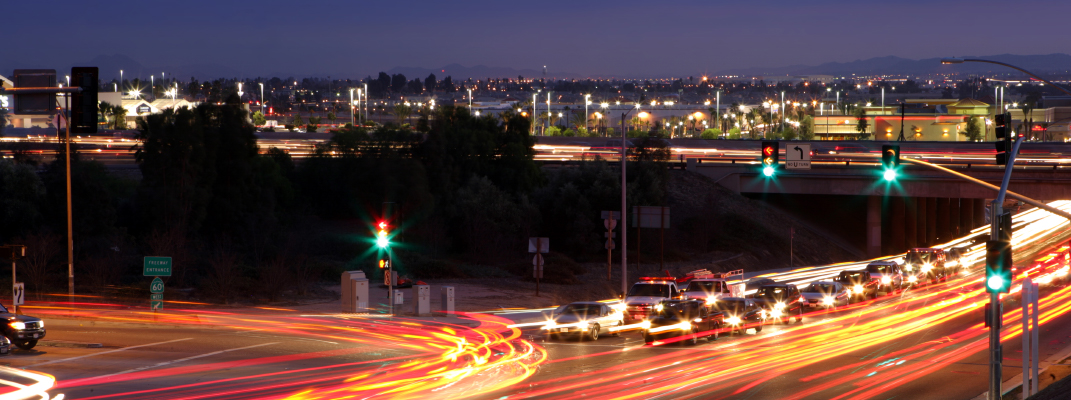 Night traffic in Moreno Valley.
